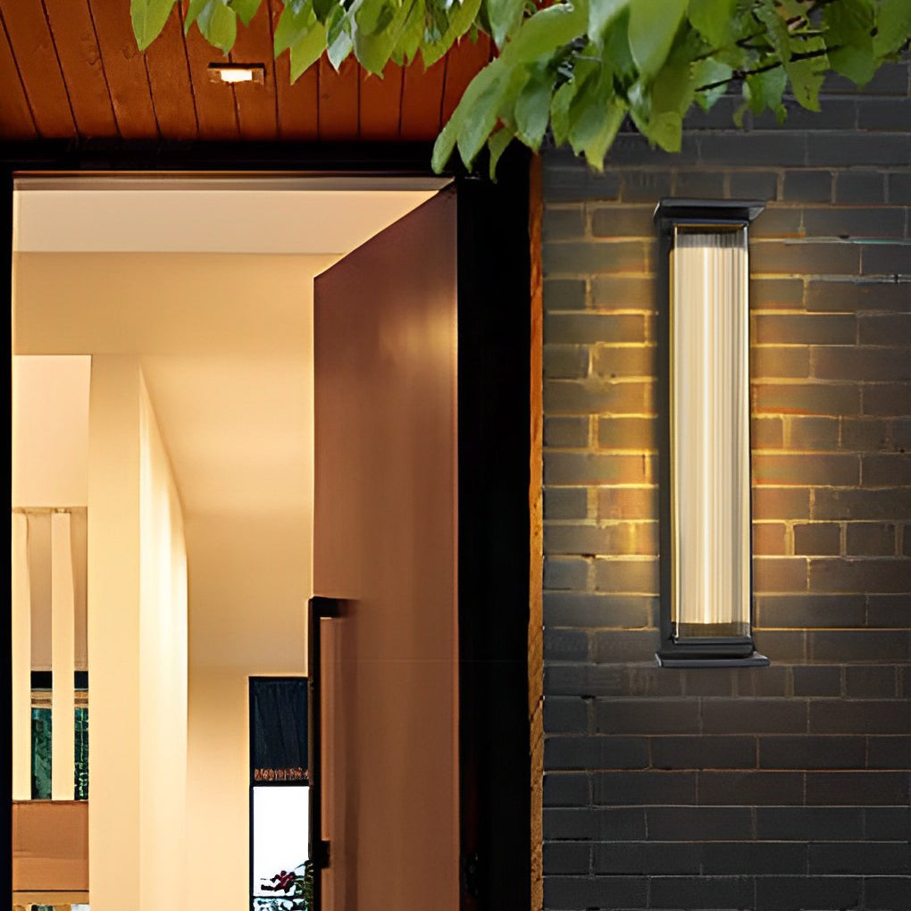 Creative Strip Waterproof Black Modern LED Wall Lamp Outdoor Lights