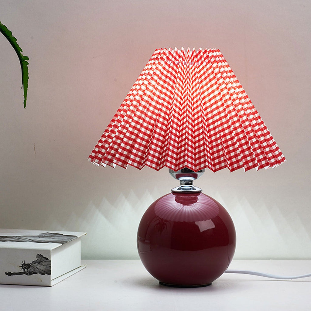 Nordic Minimalist Ceramic Pleated Table Lamp - 1-Light Modern Design, Elegant Home Lighting, Scandinavian Style