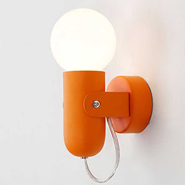 Nordic Solid Color Round Head Wall Sconce 1-Light Lamp