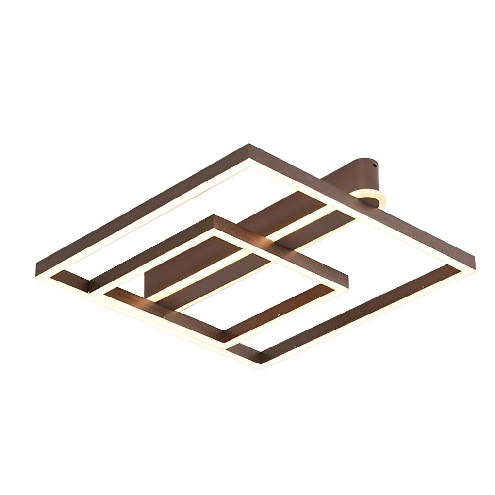 Square Double Frame LED Ceiling Light - Modern Nordic Design - Aluminum Fixture - Creative Lighting Solution