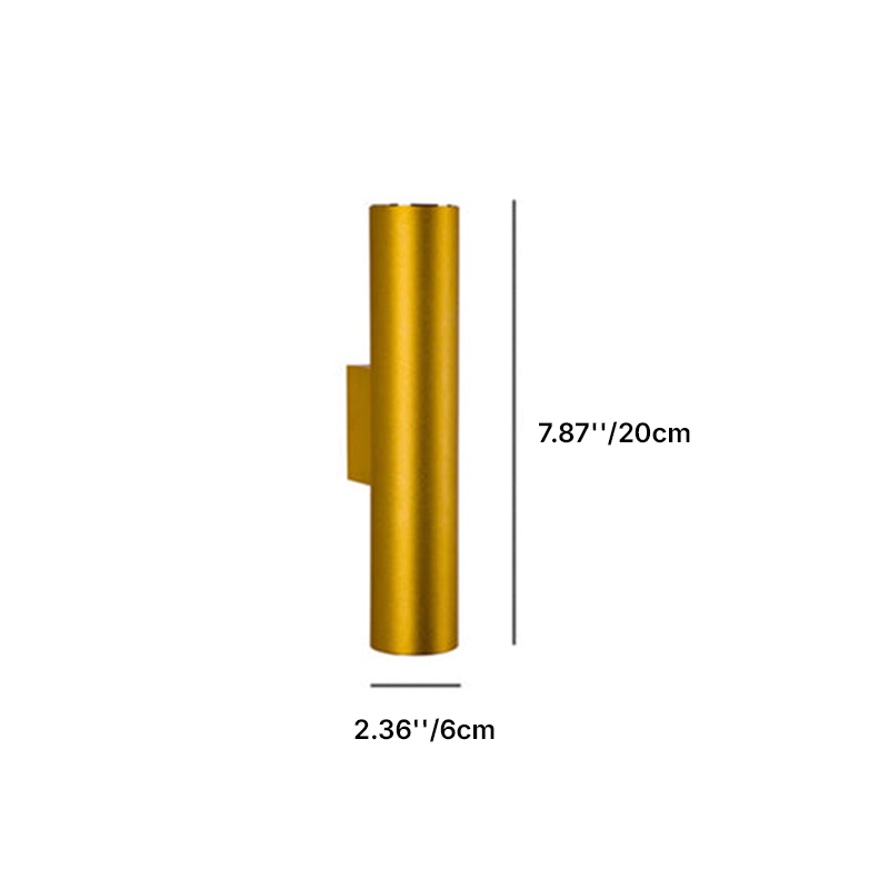 Modern Minimalist Round Aluminum 2-Light Wall Sconce for Bedroom