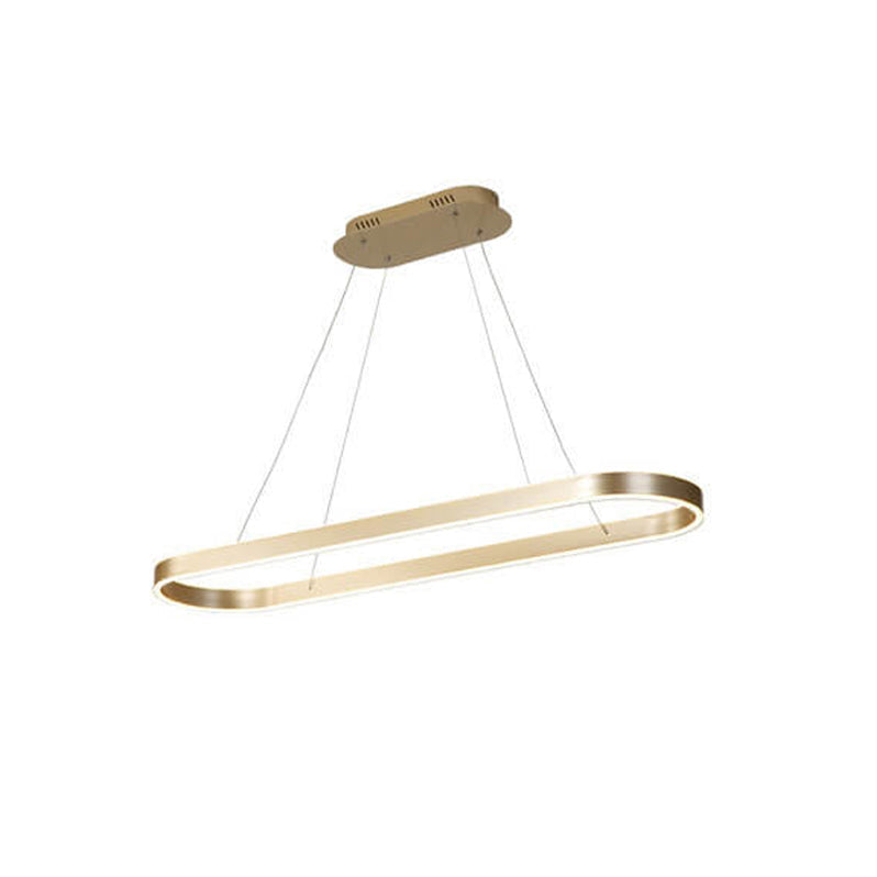 Modern Minimalist Oval Aluminum LED Chandelier - Light Luxury Lighting Fixture