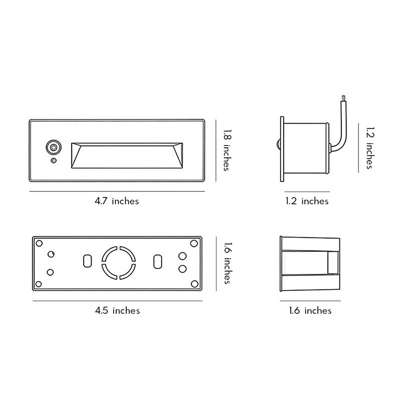 Modern Minimalist Embedded Outdoor Step Lights for Decks