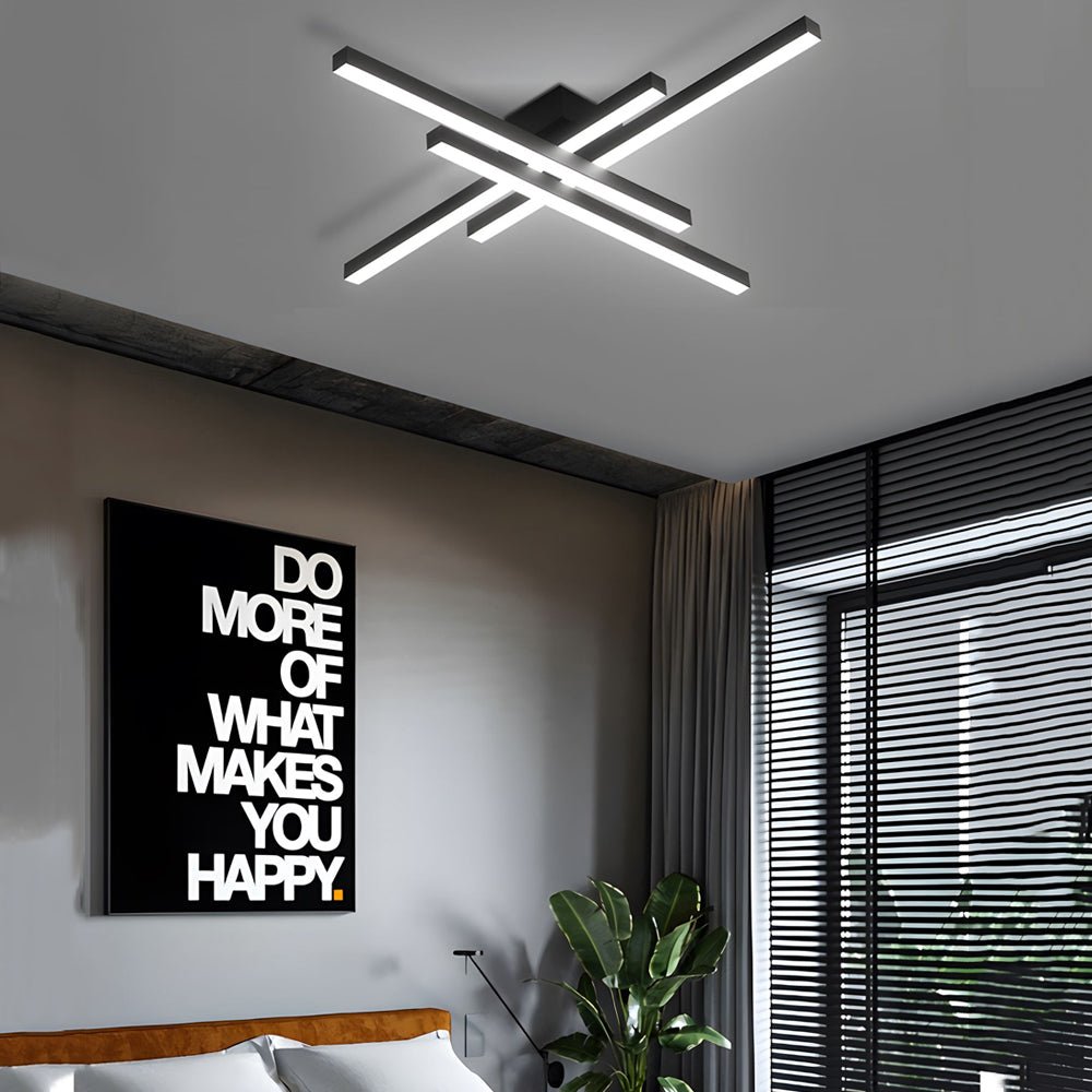 4-Light Modern Linear LED Flush Mount Ceiling Lamp