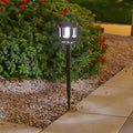 Modern Black Solar LED Path Light Set - 4-Pack Outdoor Lighting for Gardens and Walkways