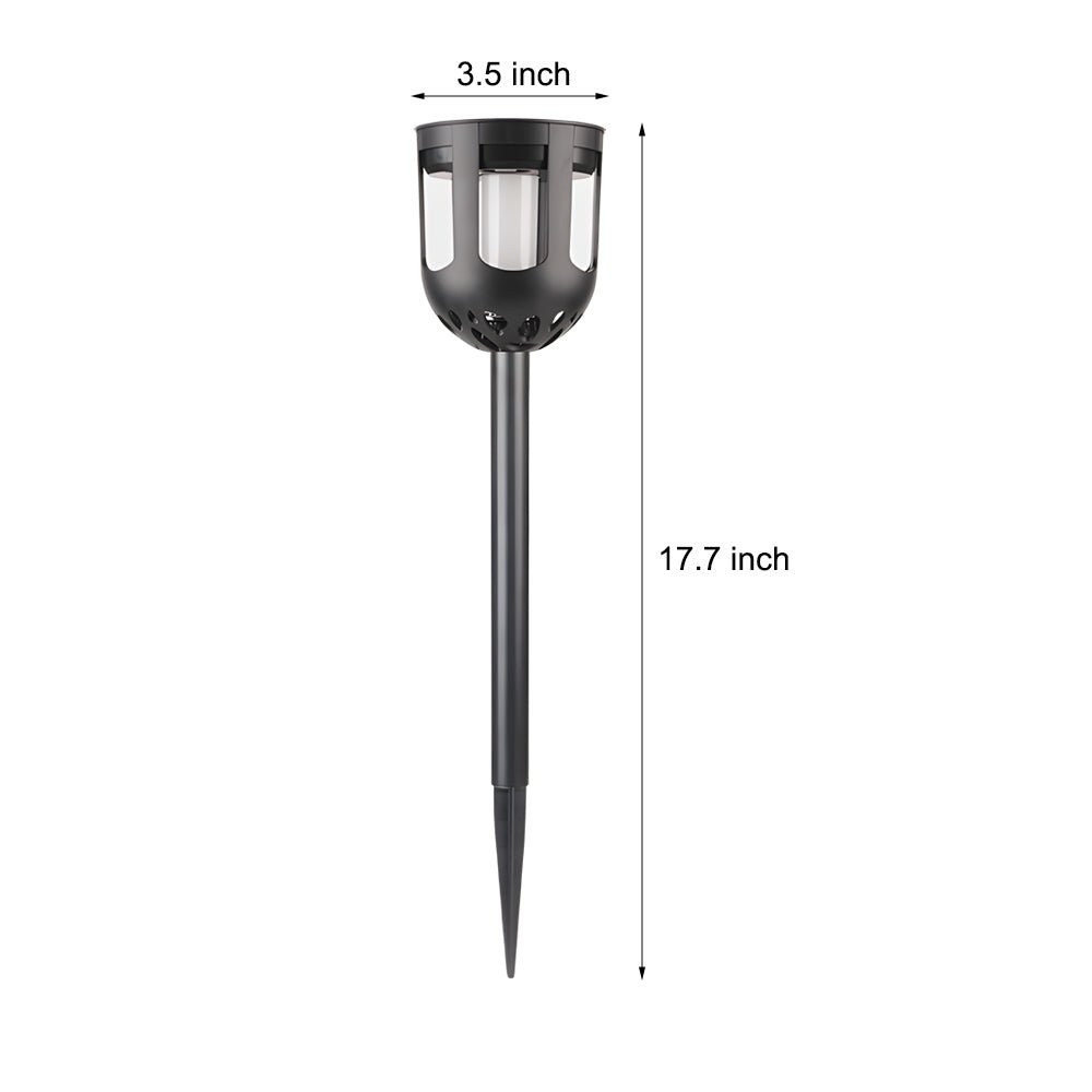 Modern Black Solar LED Path Light Set - 4-Pack Outdoor Lighting for Gardens and Walkways