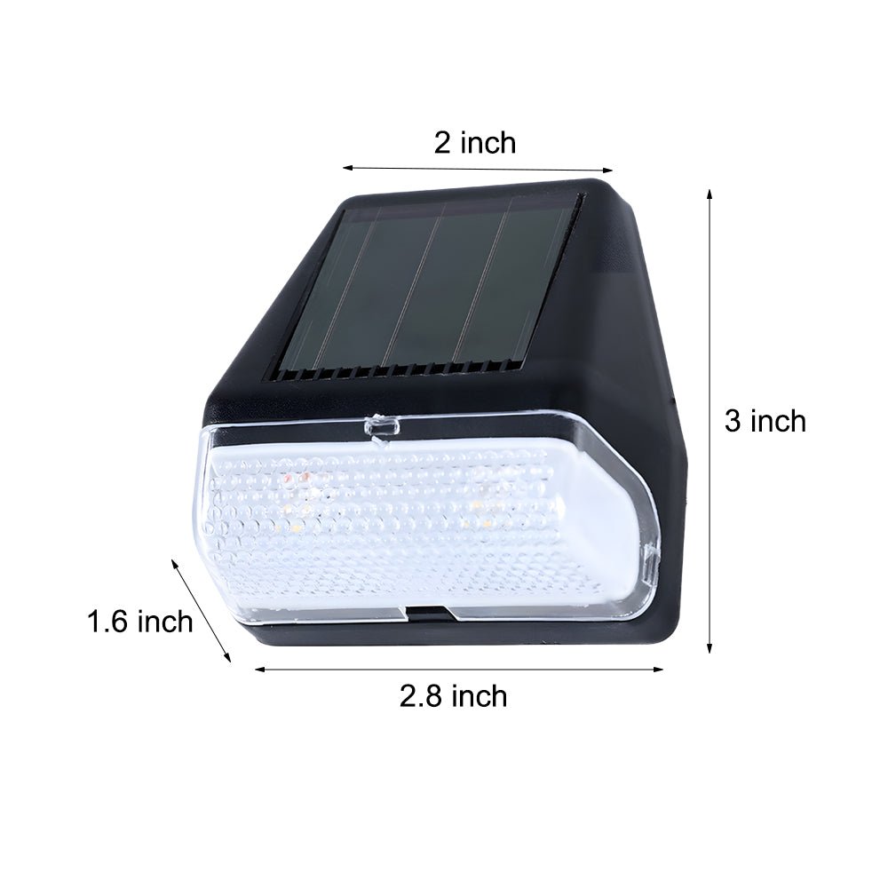 4 Pcs Solar Dusk-to-Dawn LED Step Lights - Warm White Outdoor Stair Lighting