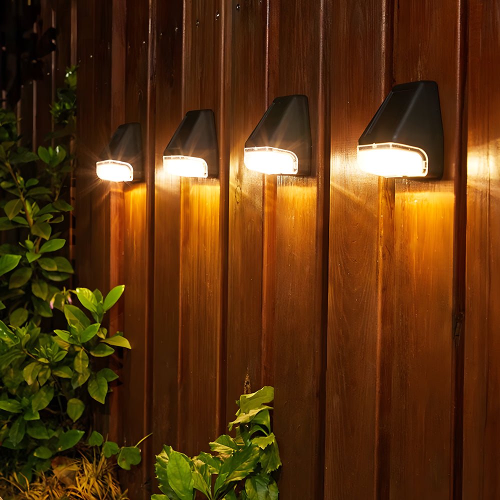 4 Pcs Solar Dusk-to-Dawn LED Step Lights - Warm White Outdoor Stair Lighting