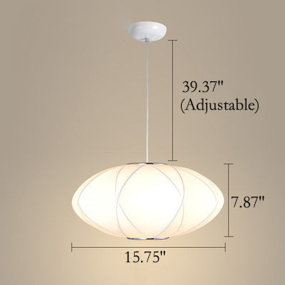 Creative Minimalist Fabric Lantern Pendant Light 1-Light Ceiling Fixture