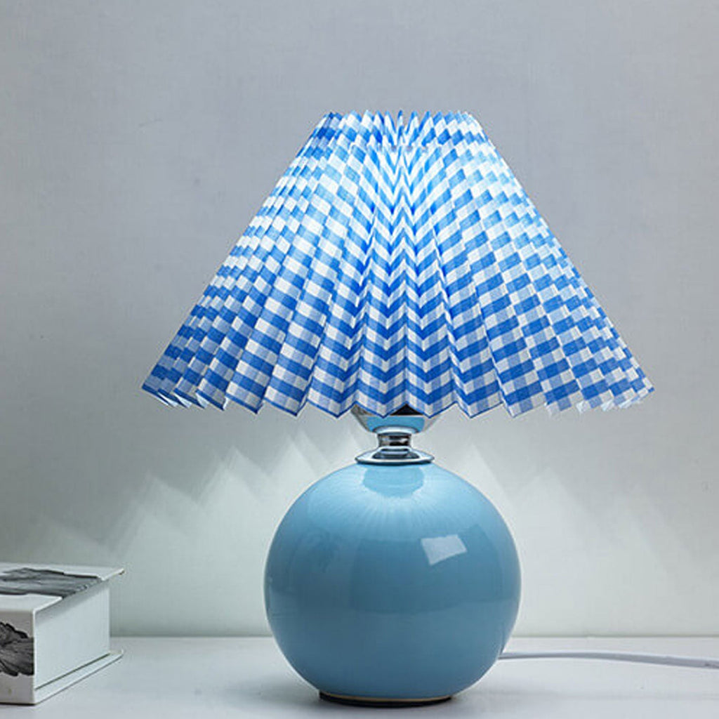 Nordic Minimalist Ceramic Pleated Table Lamp - 1-Light Modern Design, Elegant Home Lighting, Scandinavian Style