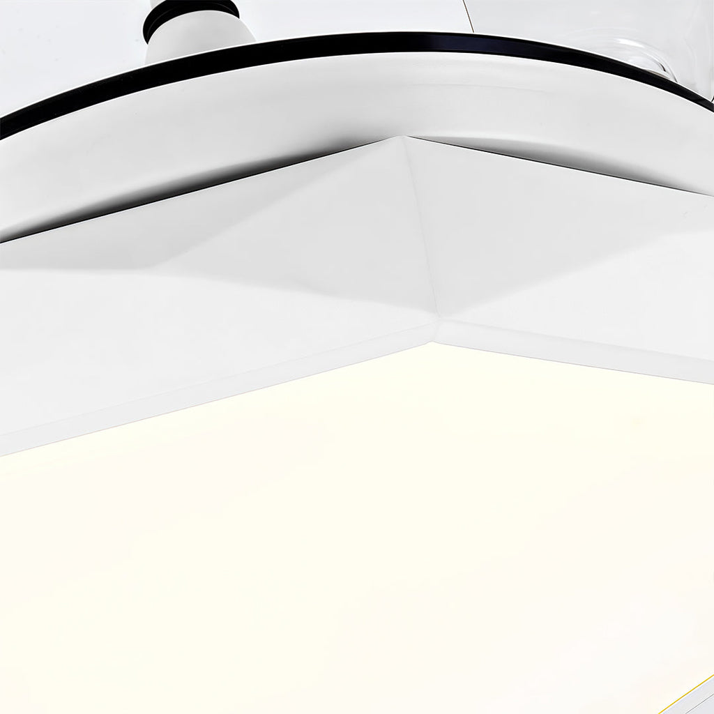 42-Inch Ceiling Fan with Light – White ABS Blades & Acrylic Shade