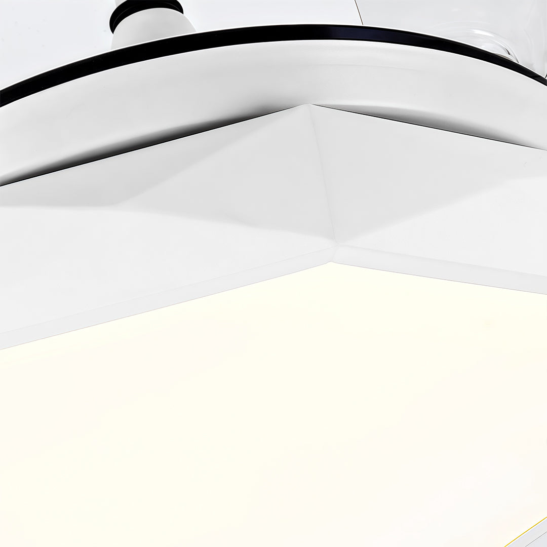 42-Inch Ceiling Fan with Light – White ABS Blades & Acrylic Shade