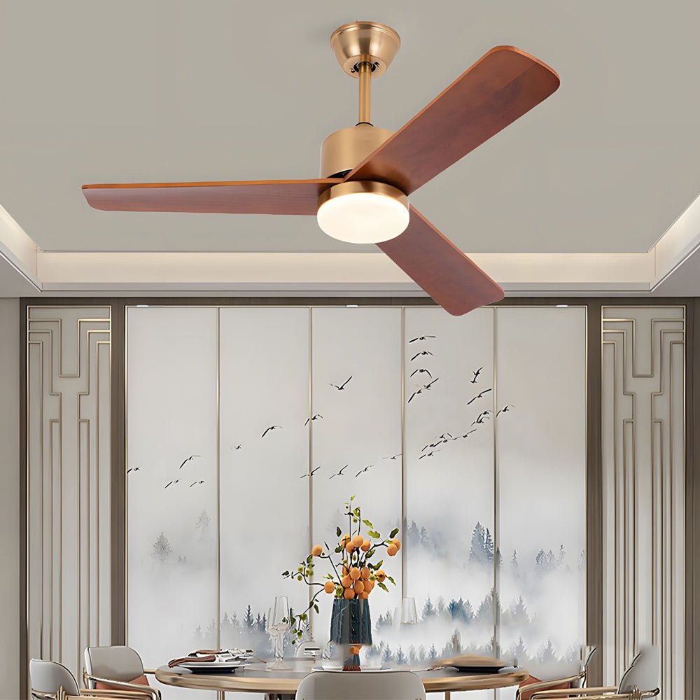 42"/52" LED Wood Ceiling Fan with Remote Control - 3-Blade Design, Modern Lighting, Energy Efficient, Home Decor
