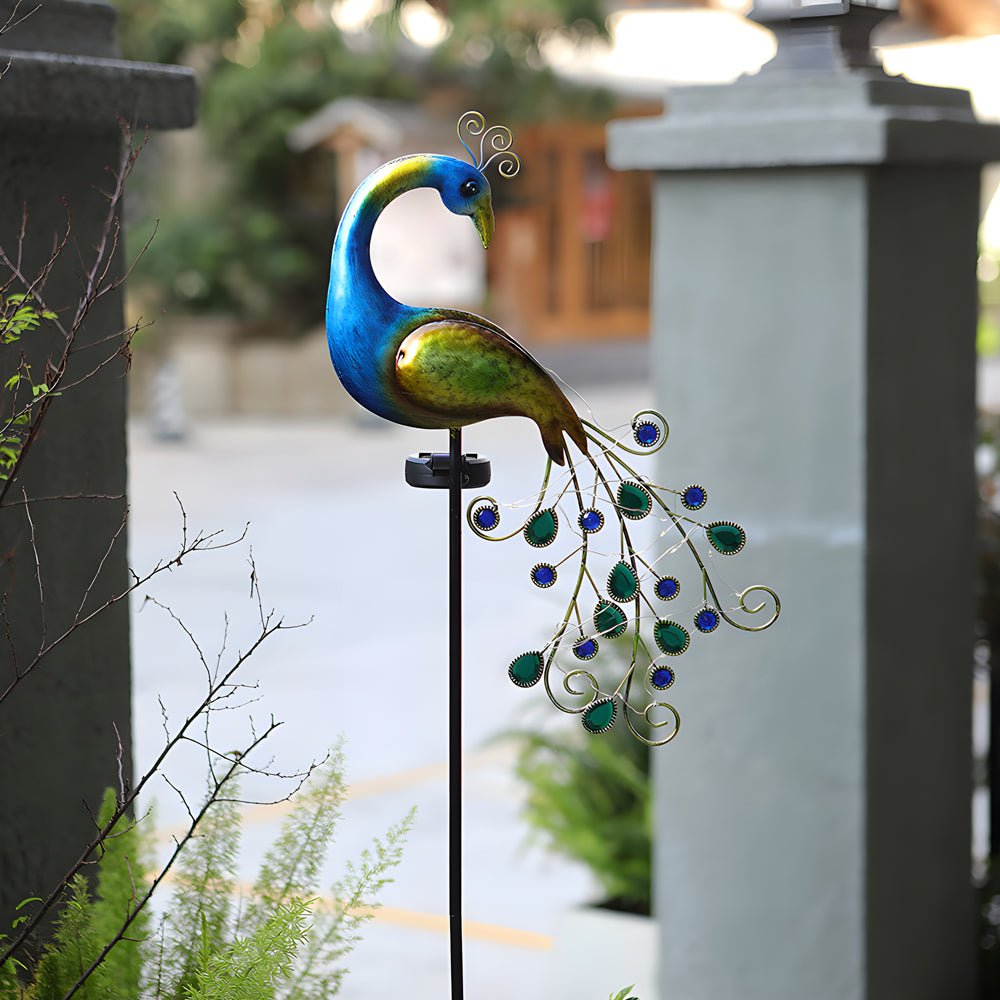 Peacock Solar Garden Stake - 43.7 Inch - 2-Pack Decorative Light