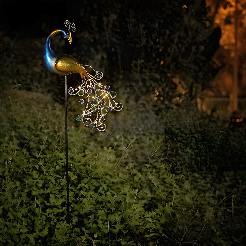 Peacock Solar Garden Stake - 43.7 Inch - 2-Pack Decorative Light