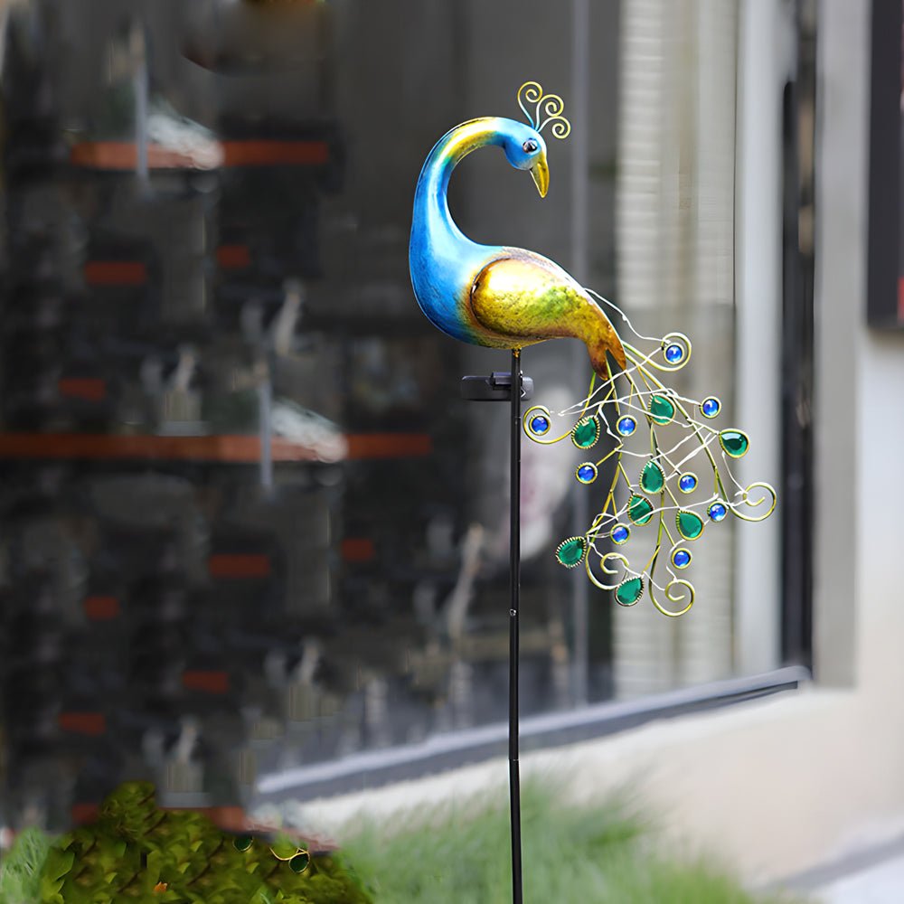 Peacock Solar Garden Stake - 43.7 Inch - 2-Pack Decorative Light
