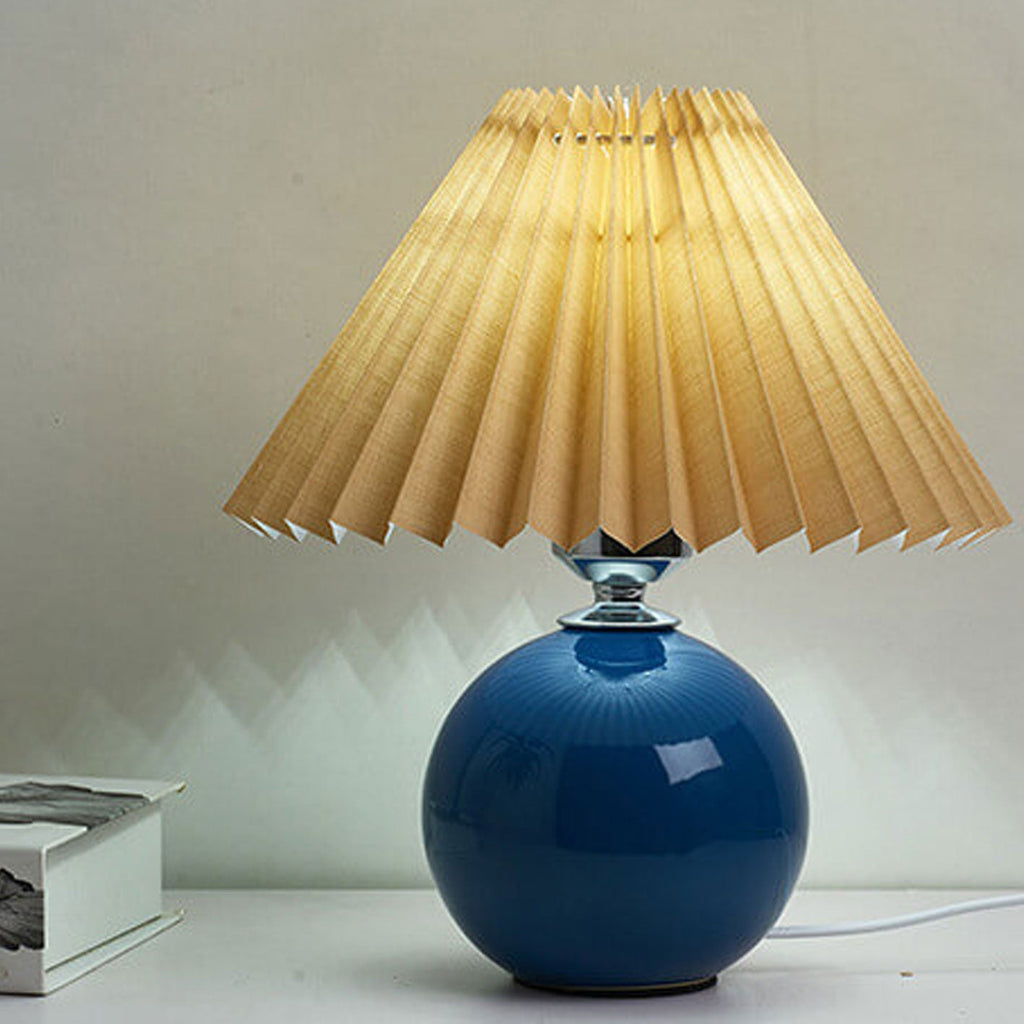 Nordic Minimalist Ceramic Pleated Table Lamp - 1-Light Design, Modern Home Decor, Scandinavian Style Lighting