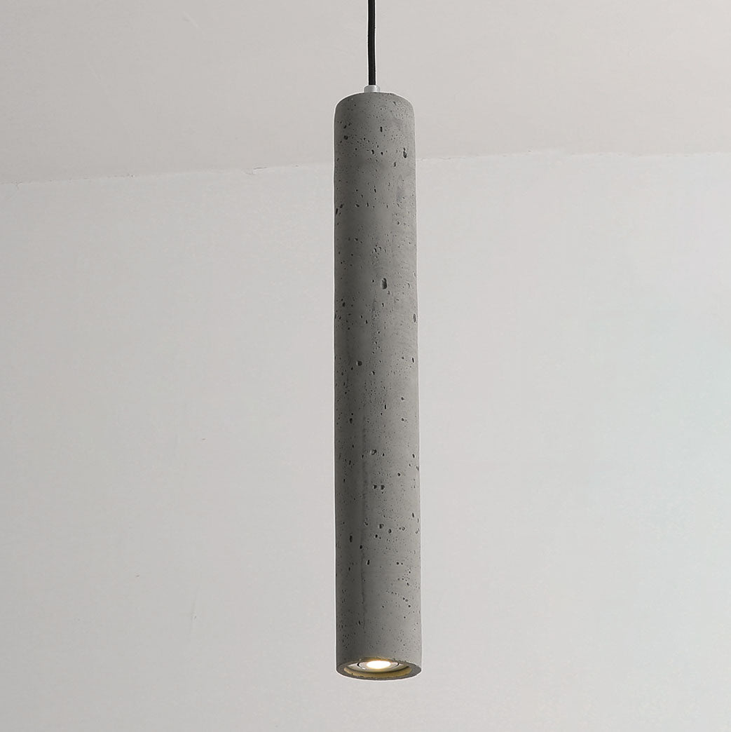 Contemporary Industrial Cement Pendant Light - 1-Light Fixture for Living Room