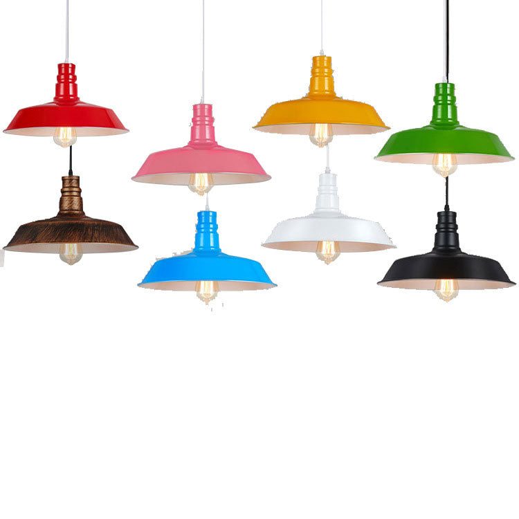 Contemporary Industrial Round Iron 1-Light Pendant for Living Room