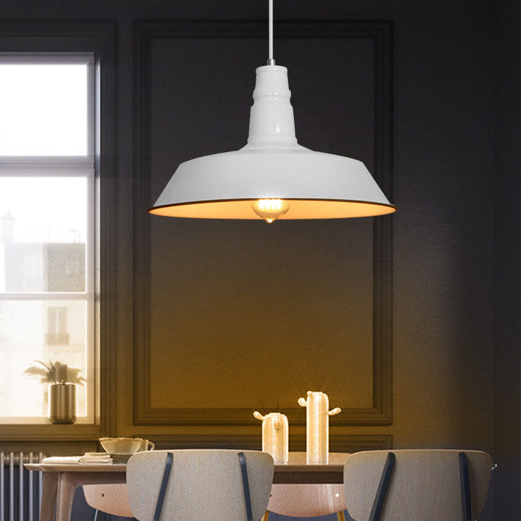 Contemporary Industrial Round Iron 1-Light Pendant for Living Room