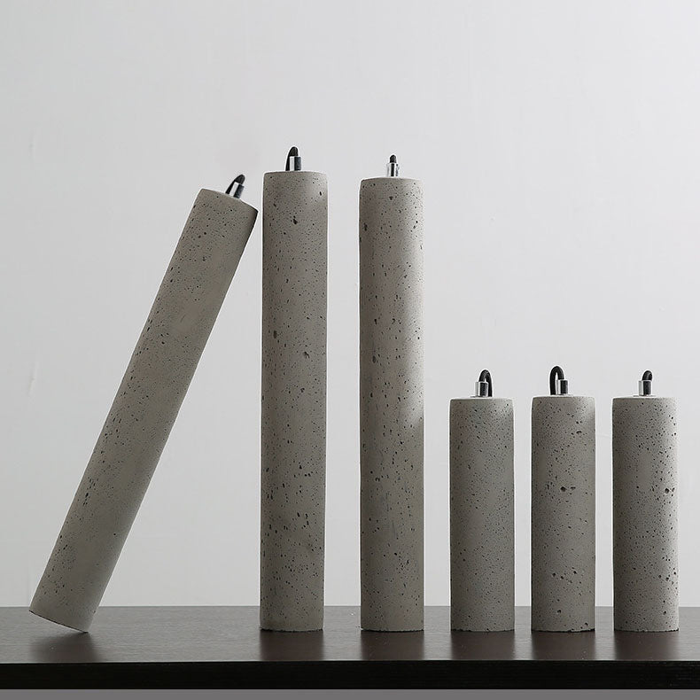 Contemporary Industrial Cement Pendant Light - 1-Light Fixture for Living Room