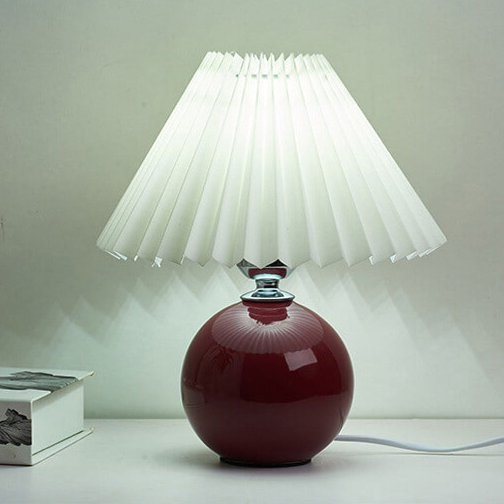 Nordic Minimalist Ceramic Pleated Table Lamp - 1-Light Design, Modern Home Decor, Scandinavian Style Lighting