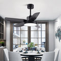 46 Inch LED Ceiling Fan with Remote, 6-Speed Downrod, 5 Quiet Reversible Blades