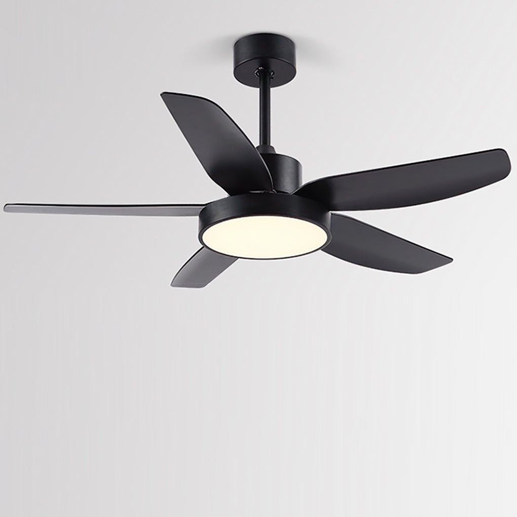 46 Inch LED Ceiling Fan with Remote, 6-Speed Downrod, 5 Quiet Reversible Blades