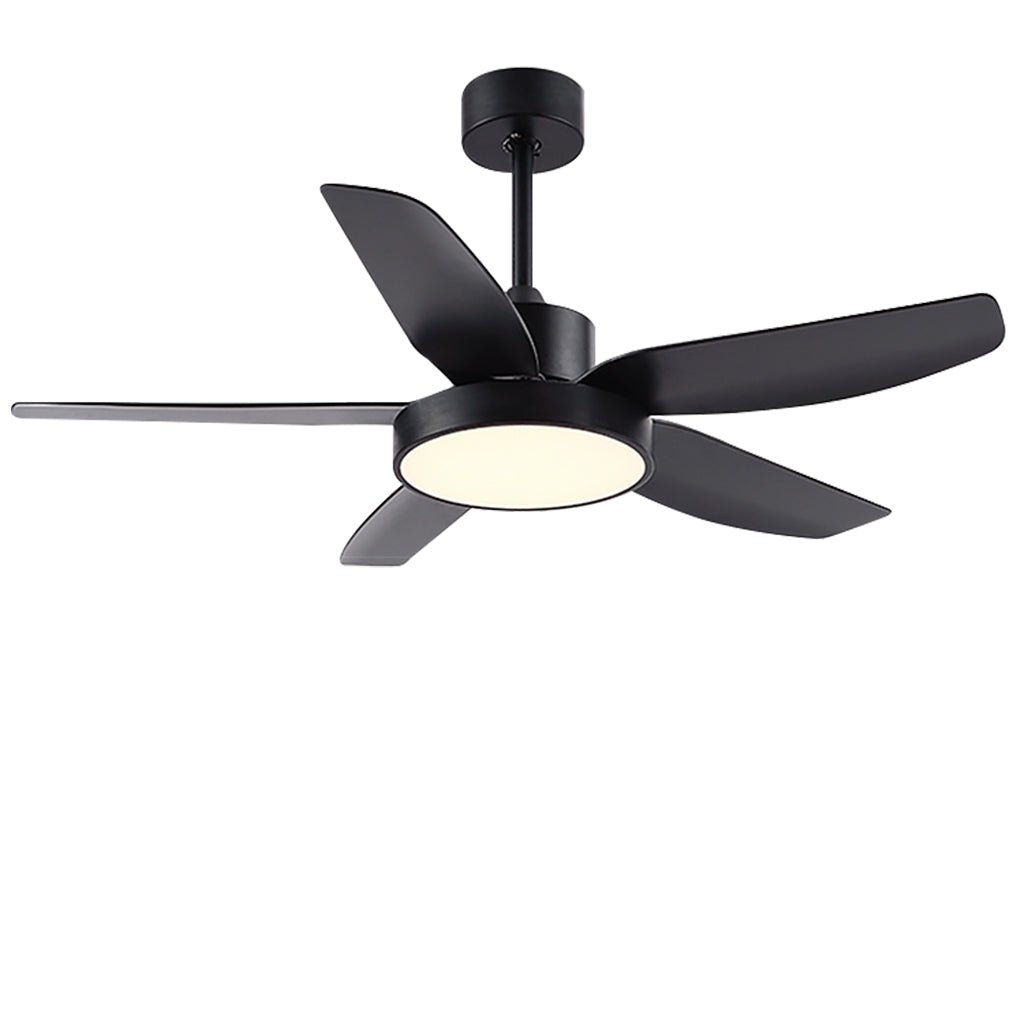 46 Inch LED Ceiling Fan with Remote, 6-Speed Downrod, 5 Quiet Reversible Blades