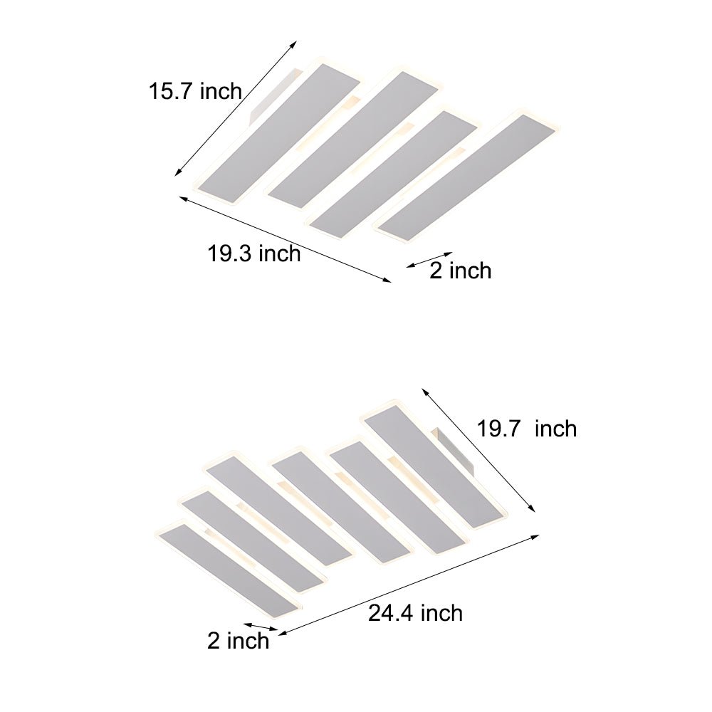 4/6-Lights Dimmable LED Ceiling Light - White Metal Fixture