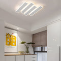 4/6-Lights Dimmable LED Ceiling Light - White Metal Fixture