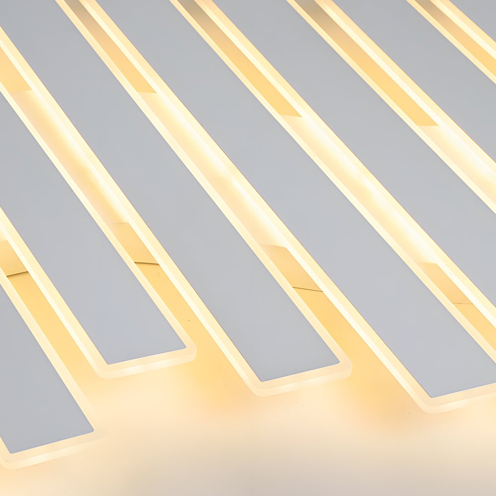 4/6-Lights Dimmable LED Ceiling Light - White Metal Fixture
