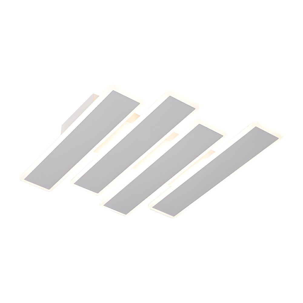 4/6-Lights Dimmable LED Ceiling Light - White Metal Fixture