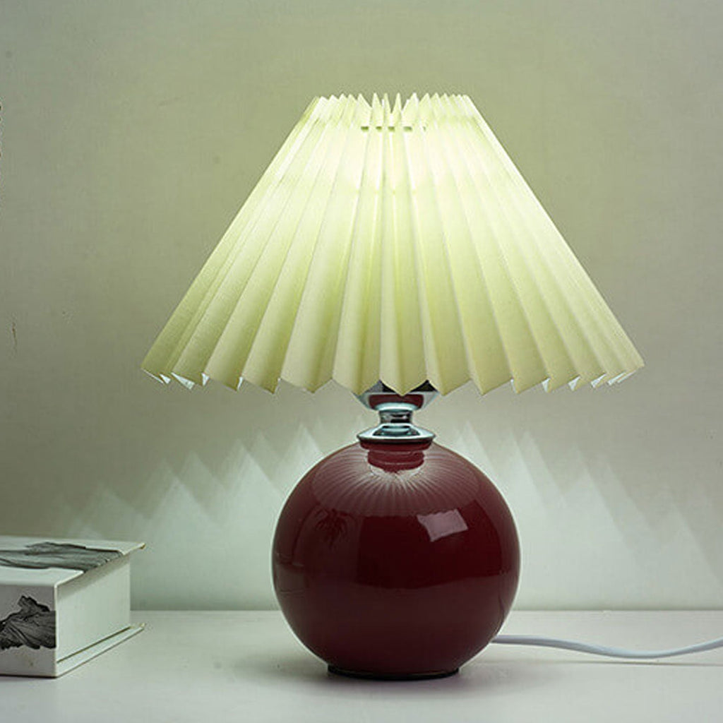 Nordic Minimalist Ceramic Pleated Table Lamp - 1-Light Design, Modern Home Decor, Scandinavian Style Lighting
