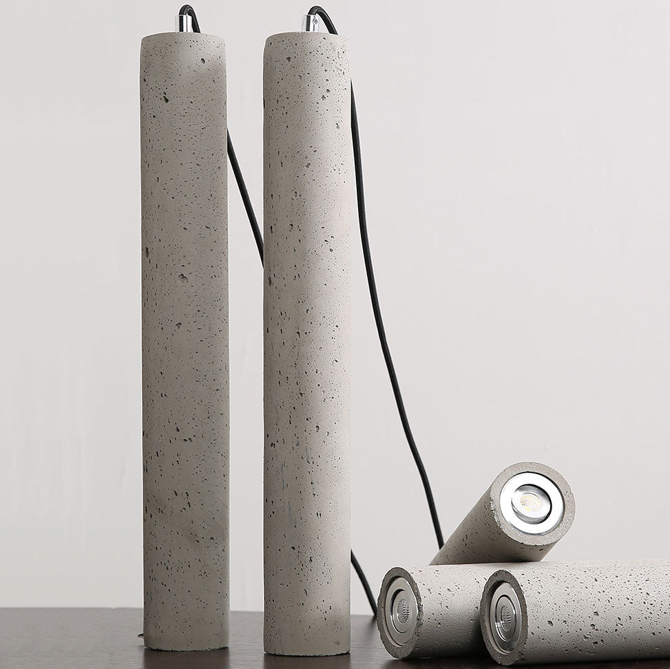 Contemporary Industrial Cement Pendant Light - 1-Light Fixture for Living Room