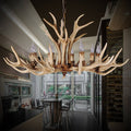 Contemporary Industrial Antler Metal Resin 6-Light Chandelier for Living Room