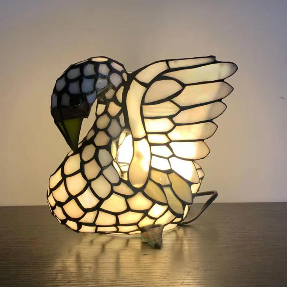 Tiffany Style Stained Glass Animal Table Lamp - Decorative 1-Light Illumination