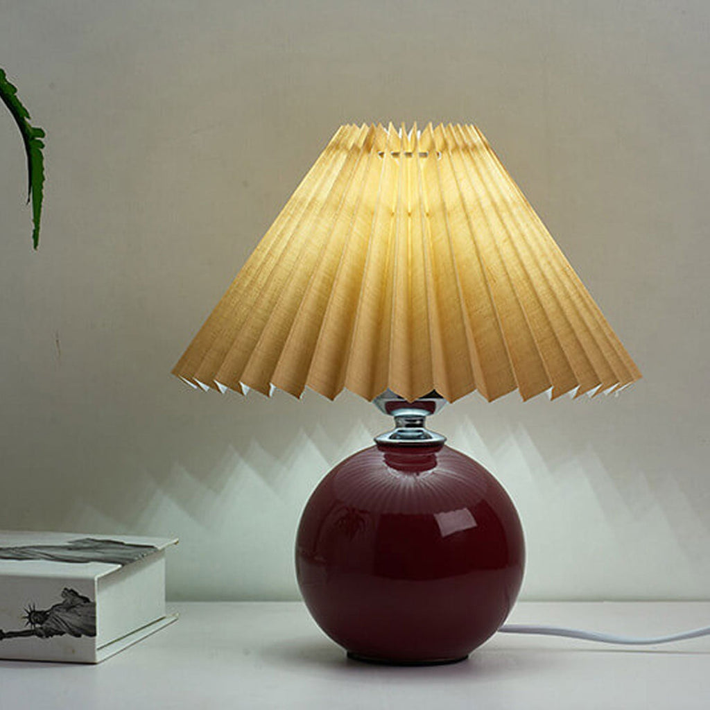 Nordic Minimalist Ceramic Pleated Table Lamp - 1-Light Design, Modern Home Decor, Scandinavian Style Lighting