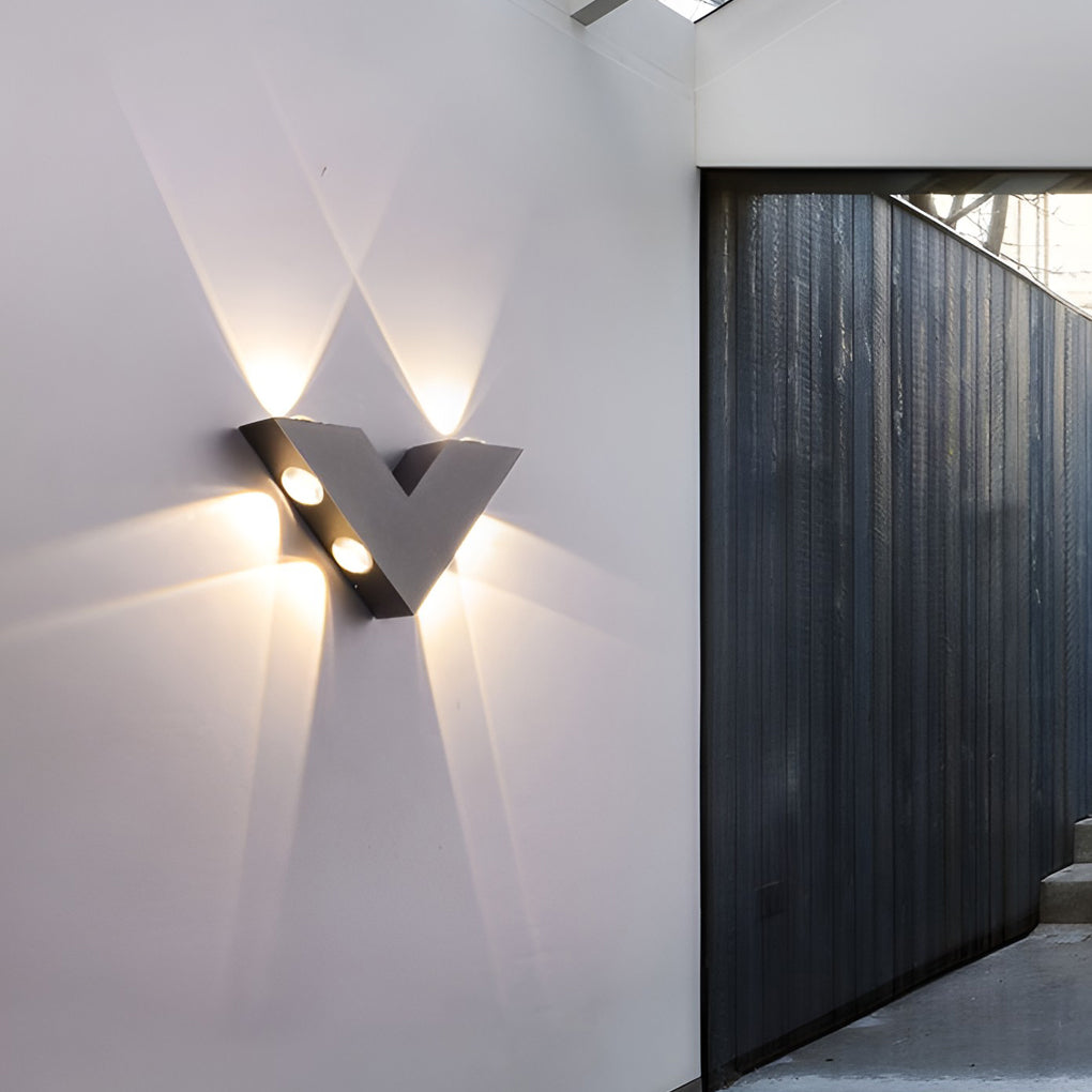 V-Shaped Waterproof LED Outdoor Wall Washer Light - Modern Black Design