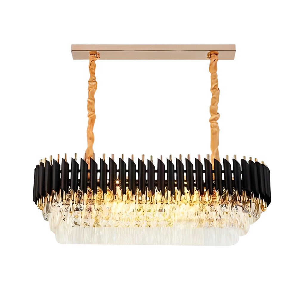 Round Oval Crystal Chandelier - Luxury Post-Modern Lighting with Three-Step Dimming