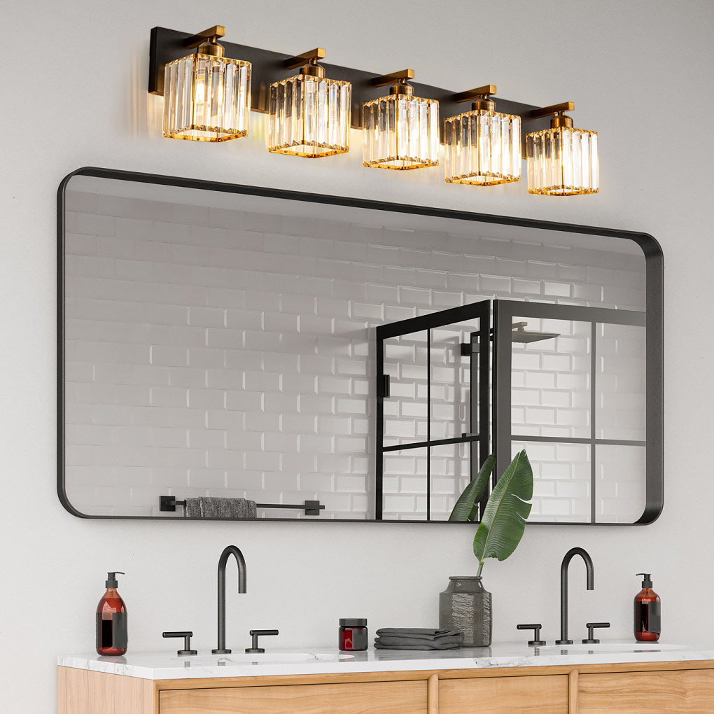 4/5 Square Crystal Luxury Electroplated Metal American Style Wall Lamp, Modern LED Sconce Lighting, Elegant Home Decor, Contemporary Wall Light Fixture, Stylish Indoor Lighting, High-End Crystal Wall Sconce, Art Deco Wall Lamp for Living Room, Bedroom, an