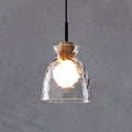 Nordic Clear Rippled Glass Pendant Light - 1-Light Shade, Modern Minimalist Design, Scandinavian Lighting, Home Decor, Kitchen Light Fixture