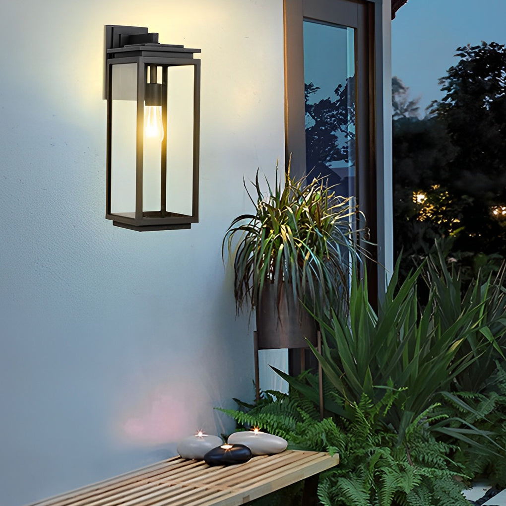 Waterproof Black Rectangular Outdoor Wall Lantern