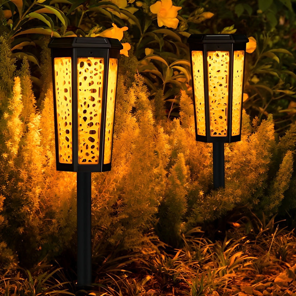 RGB Hexagon Solar Stake Light - Waterproof Outdoor Landscape Lighting