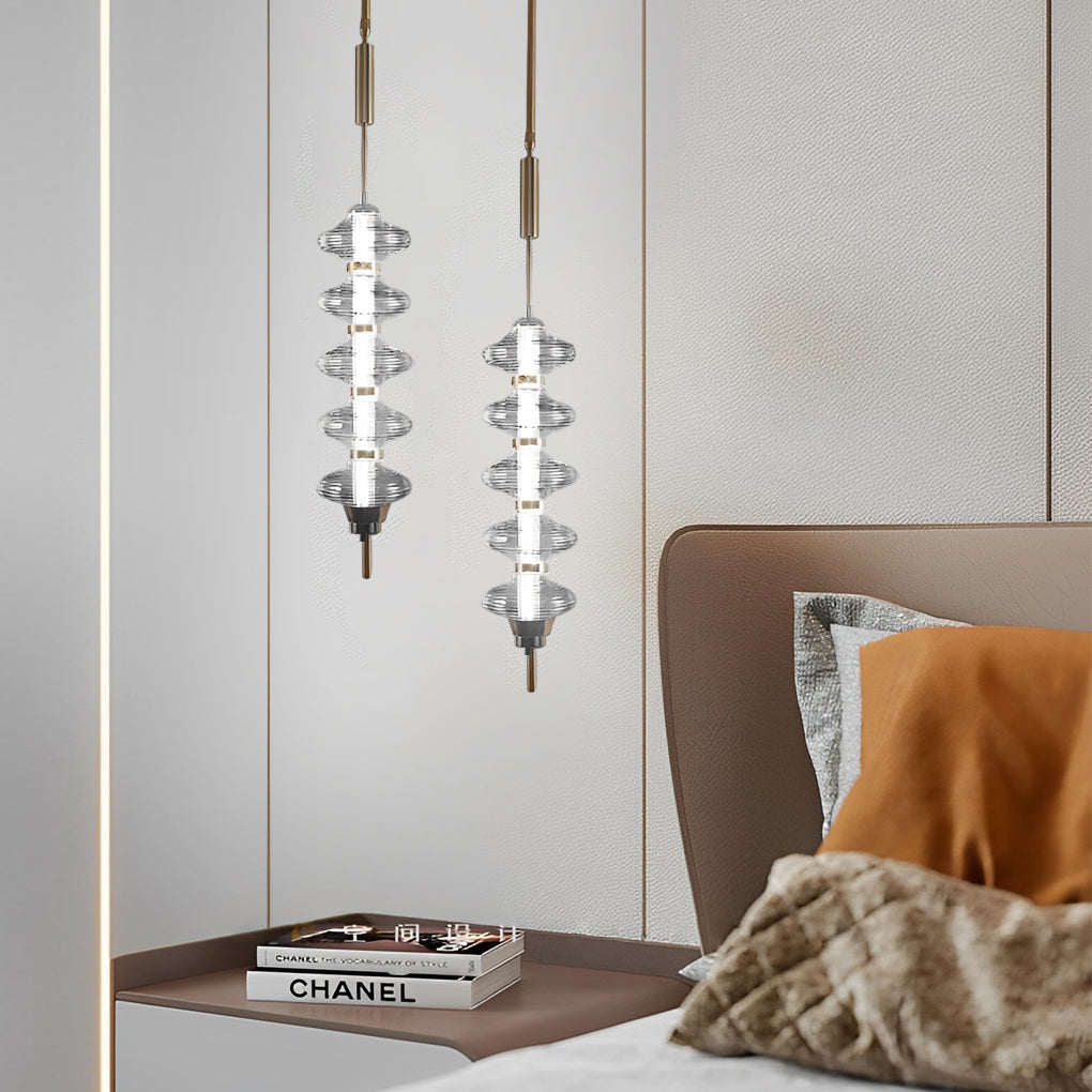 Glass Gourd Metal LED Chandelier Modern Minimalist Lighting