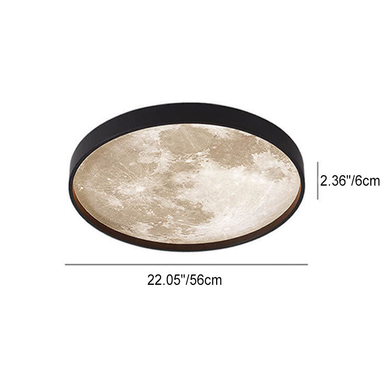 Modern Minimalist Moon LED Flush Mount Ceiling Light for Living Room