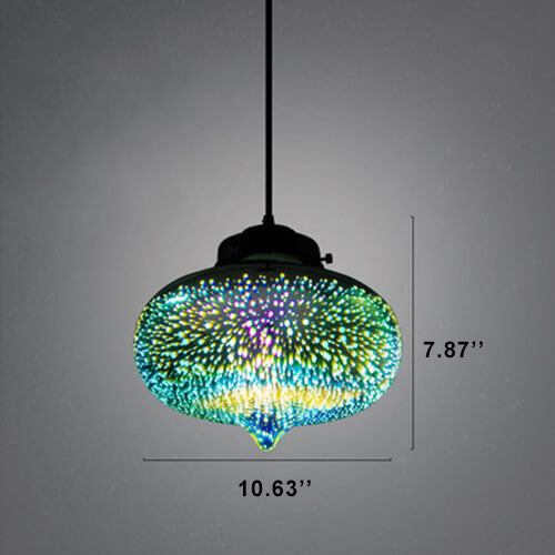 Modern 3D Stained Glass Fireworks Pendant Light - 1-Light Fixture Decor