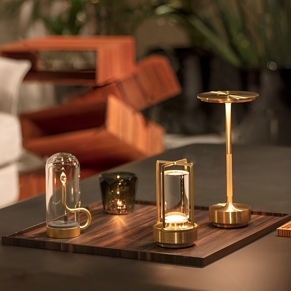 Title: Sleek Metal UFO Alien Table Lamp - Cordless & Modern

Description: Illuminate your space with our Slender Cordless UFO Alien Table Lamp. Featuring a stylish plated metal design, this futuristic lamp is perfect for adding a unique touch to any room.