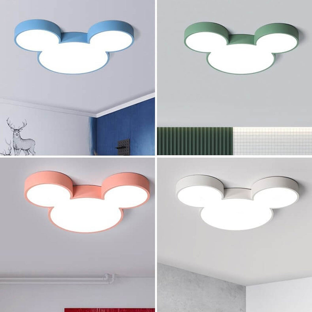 Contemporary Mouse Cartoon LED Flush Mount Light for Living Room & Bedroom