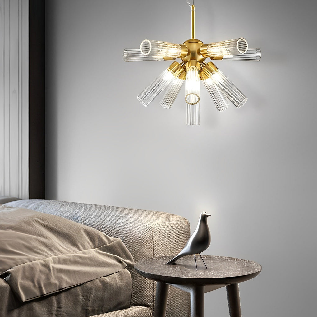 Acrylic Tube Dimming Sputnik Chandelier - 3 Step Lighting Modern Fixture